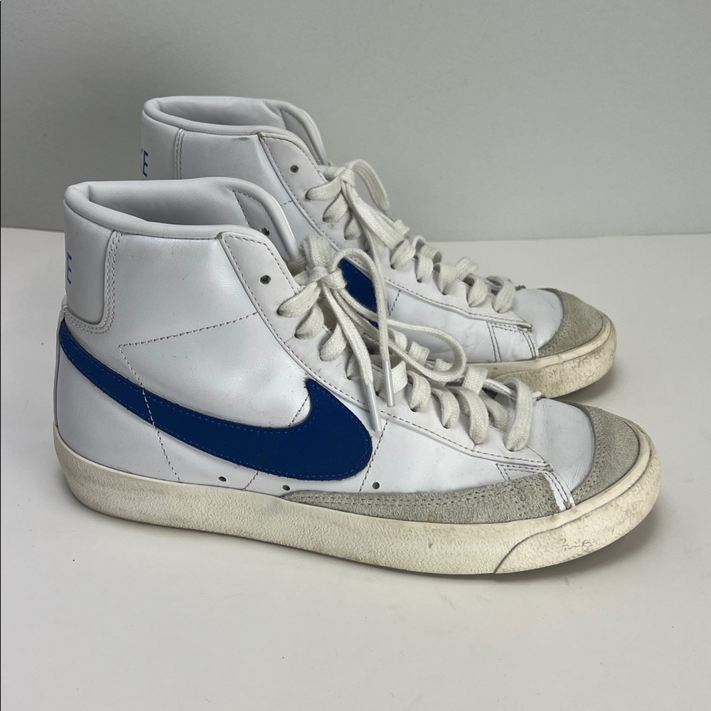 Nike Blazer Mid 77 Shoes White Blue Retro Sneakers Womens 8.5